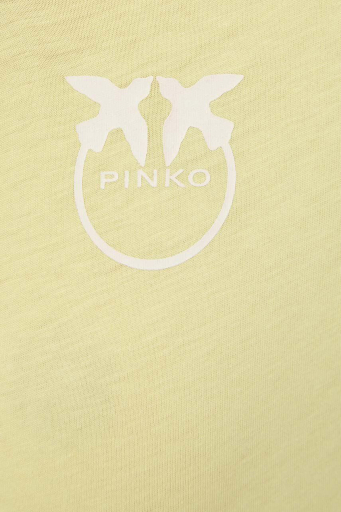 Pinko Pamuklu Regular Fit V Yaka Bayan T Shirt 102950A1N8H23 SARI - 10