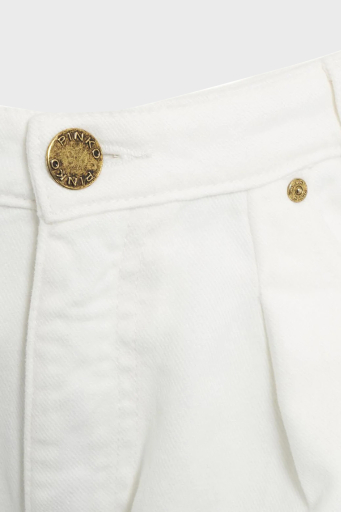 Pinko Pamuklu Relaxed Fit Geniş Paça Bayan Pantolon 102948A1MNZ14 BEYAZ - 11
