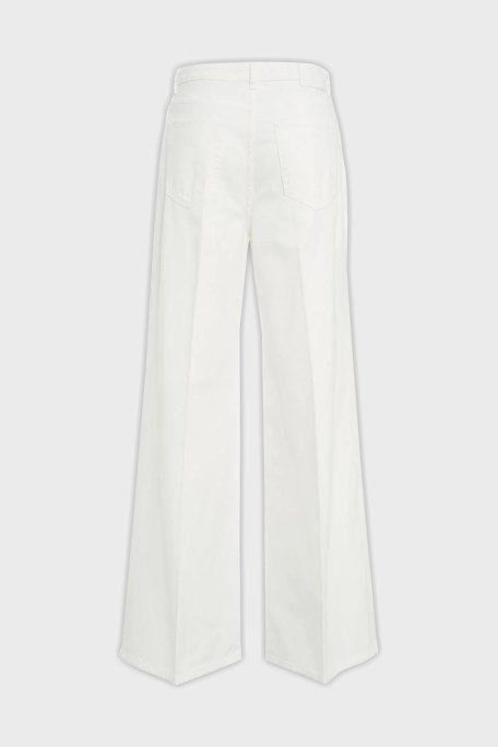 Pinko Pamuklu Relaxed Fit Geniş Paça Bayan Pantolon 102948A1MNZ14 BEYAZ - 4