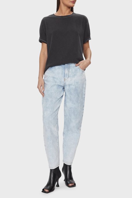 Pinko Pamuklu Yüksek Bel Mom Jeans Bayan Kot Pantolon 100379A1MSPJ1 Buz Mavisi - 1