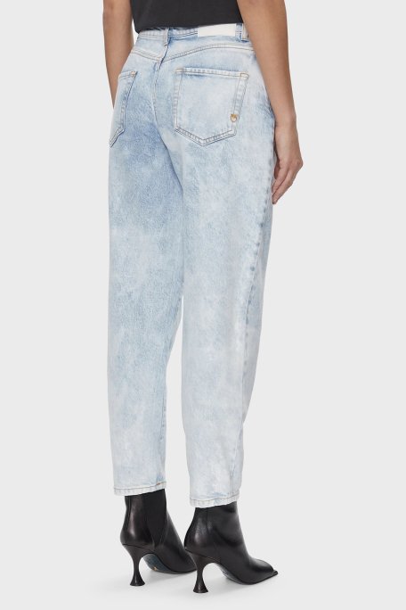 Pinko Pamuklu Yüksek Bel Mom Jeans Bayan Kot Pantolon 100379A1MSPJ1 Buz Mavisi - 3