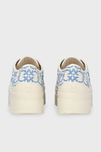 Pinko Platform Sneaker Bayan Ayakkabı SS0013 T006 E96 EKRU-MAVİ - 5