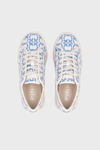 Pinko Platform Sneaker Bayan Ayakkabı SS0013 T006 E96 EKRU-MAVİ - 6