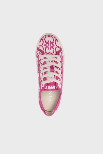 Pinko Platform Sneaker Bayan Ayakkabı SS0013 T006 N17 EKRU-PEMBE - 4