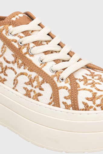 Pinko Platform Sneaker Bayan Ayakkabı SS0013T006N63 EKRU-KAHVE - 5