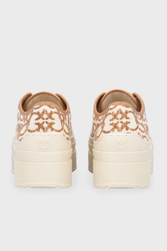 Pinko Platform Sneaker Bayan Ayakkabı SS0013T006N63 EKRU-KAHVE - 6