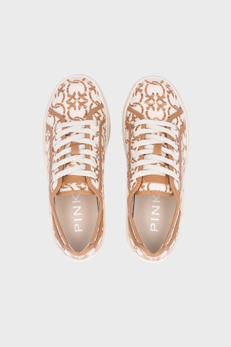 Pinko Platform Sneaker Bayan Ayakkabı SS0013T006N63 EKRU-KAHVE - 4