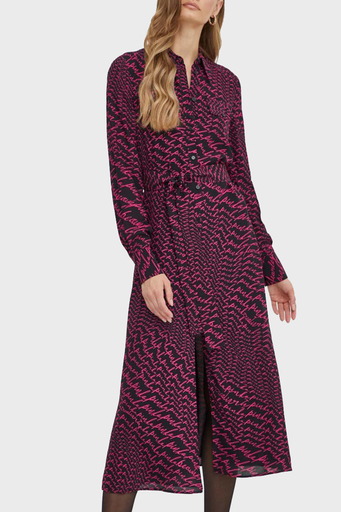 Pinko Regular Fit Kemerli Midi Gömlek Bayan Elbise 100909 A19Q ZW1 SİYAH - 1