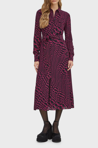 Pinko Regular Fit Kemerli Midi Gömlek Bayan Elbise 100909 A19Q ZW1 SİYAH - 3