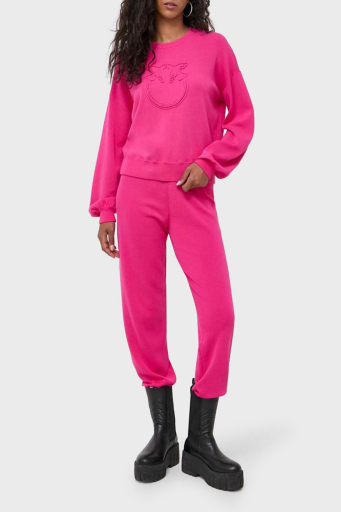Pinko Regular Fit Yumuşak Dokulu Jogger Triko Bayan Pantolon 101567 A115 N17 PEMBE - 2