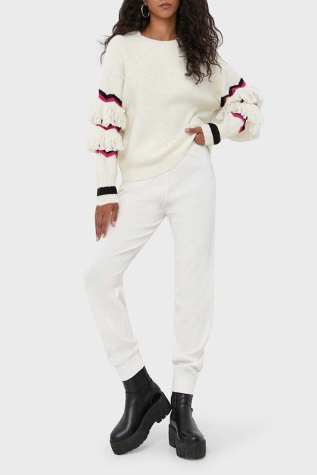 Pinko Regular Fit Yumuşak Dokulu Jogger Triko Bayan Pantolon 101567 A115 Z04 BEYAZ - 2