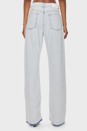 Pinko Relaxed Fit Düşük Bel Wide Leg Jeans Bayan Kot Pantolon 101733A1JHPJQ Buz Mavisi - 8