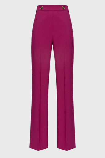 Pinko Slim Fit Fermuar ve Düğme Detaylı Yüksek Bel Bol Paça Bayan Pantolon 100055 A14I VIB FUŞYA - 4