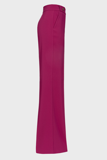 Pinko Slim Fit Fermuar ve Düğme Detaylı Yüksek Bel Bol Paça Bayan Pantolon 100055 A14I VIB FUŞYA - 6