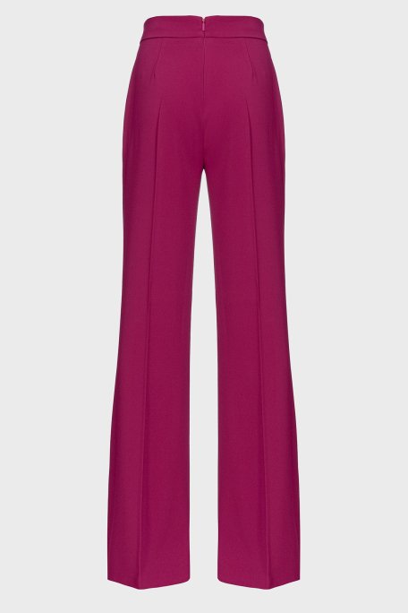 Pinko Slim Fit Fermuar ve Düğme Detaylı Yüksek Bel Bol Paça Bayan Pantolon 100055 A14I VIB FUŞYA - 5