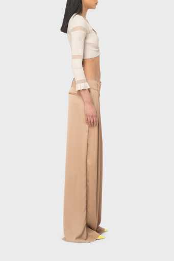 Pinko Slim Fit Transparan Şeritli Crop Bayan Hırka 102969A1NAD04 BEJ - 4