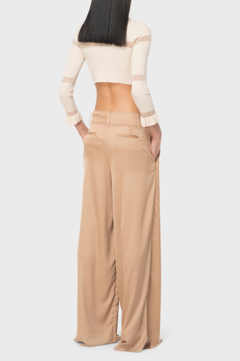 Pinko Slim Fit Transparan Şeritli Crop Bayan Hırka 102969A1NAD04 BEJ - 5