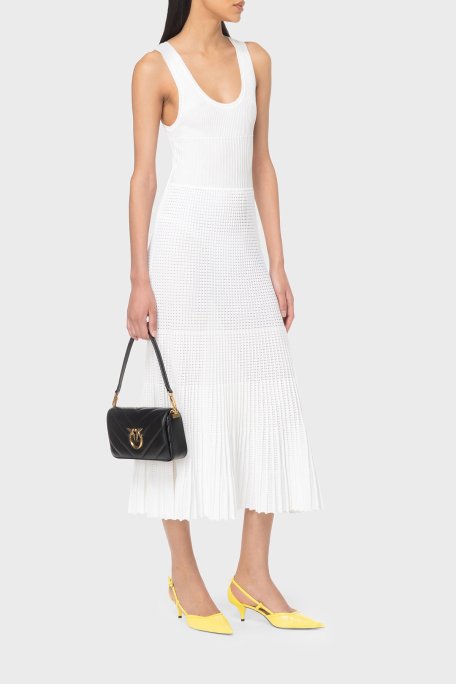 Pinko Slim Fit Yuvarlak Yaka Askılı Midi Bayan Elbise 102957A1N9Z04 BEYAZ - 2