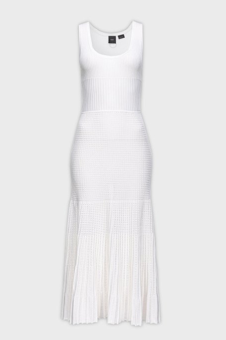 Pinko Slim Fit Yuvarlak Yaka Askılı Midi Bayan Elbise 102957A1N9Z04 BEYAZ - 5