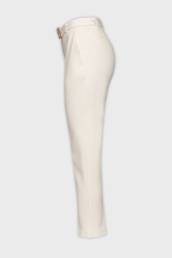 Pinko Yüksek Bel Regular Fit Kumaş Bayan Pantolon 100309 A0KD N96 EKRU - 6