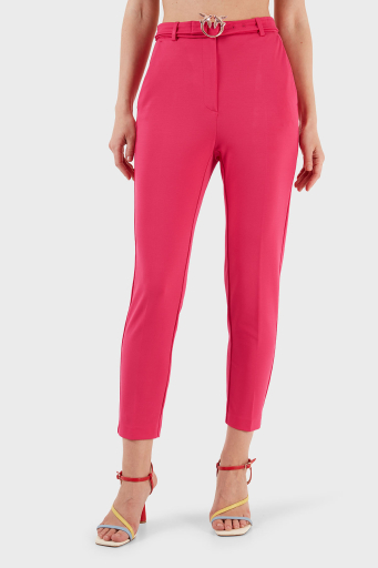 Pinko Yüksek Bel Regular Fit Kumaş Bayan Pantolon 100309 A0KD P87 FUŞYA - 8