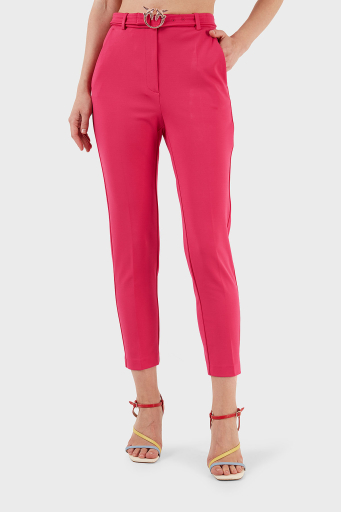 Pinko Yüksek Bel Regular Fit Kumaş Bayan Pantolon 100309 A0KD P87 FUŞYA - 10