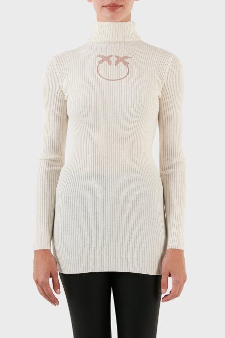 Pinko Yünlü Slim Fit Balıkçı Yaka Bayan Kazak 102020 A18M Z12 BEYAZ - 1