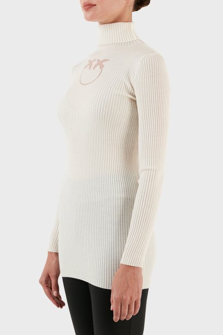 Pinko Yünlü Slim Fit Balıkçı Yaka Bayan Kazak 102020 A18M Z12 BEYAZ - 2