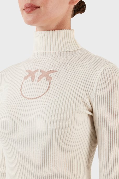Pinko Yünlü Slim Fit Balıkçı Yaka Bayan Kazak 102020 A18M Z12 BEYAZ - 5