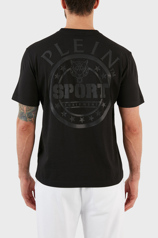 Plein Sport - Plein Sport Logolu Bisiklet Yaka % 100 Pamuk Erkek T Shirt TIPS121TN99 SİYAH (1)
