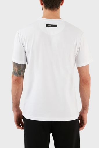 Plein Sport Logolu Bisiklet Yaka Pamuklu Erkek T Shirt TIPS127TN01 BEYAZ