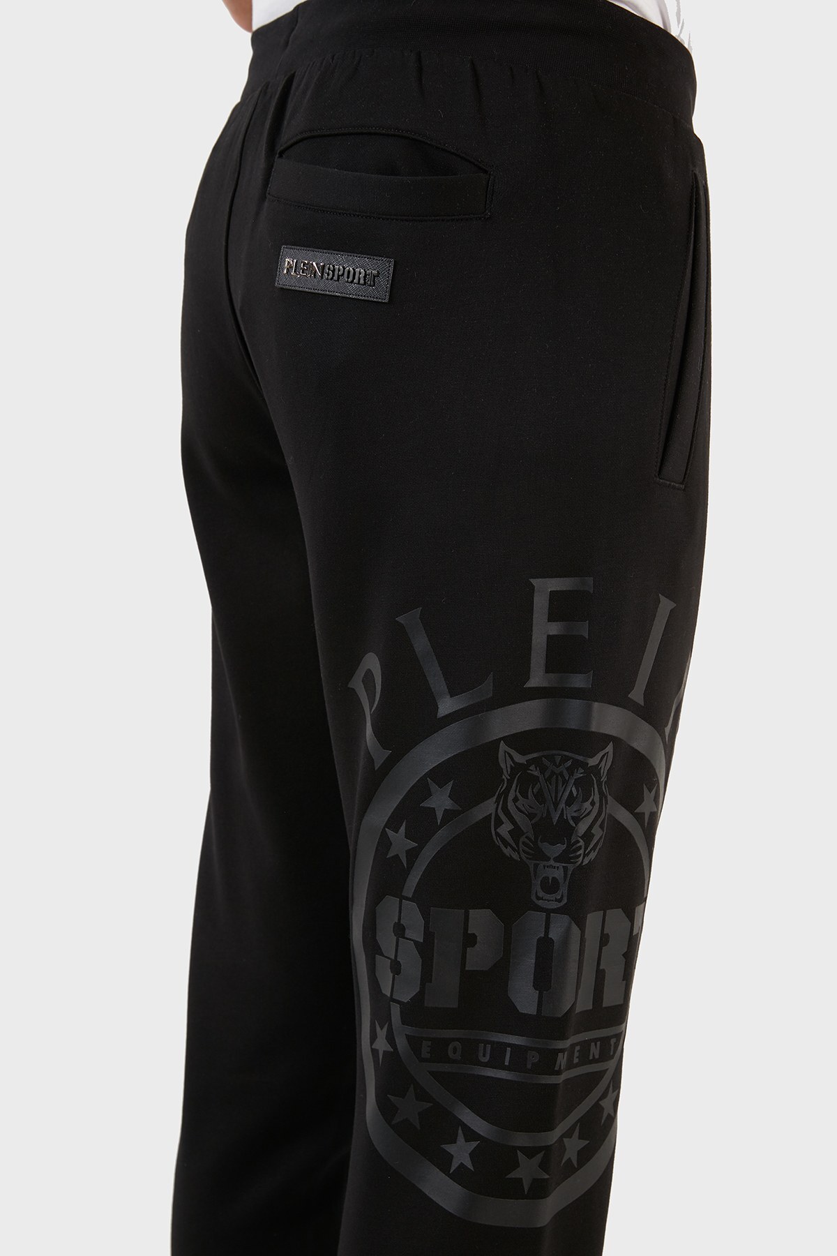 Plein Sport Logolu Pamuklu Belden Bağlamalı Cepli Jogger Erkek Pantolon PFPS50299 SİYAH