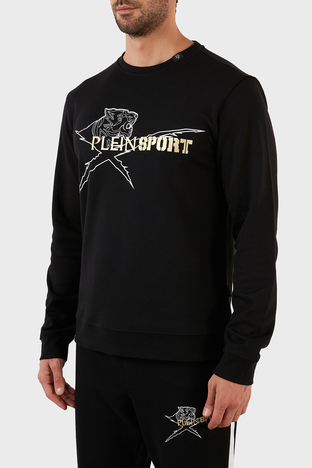 Plein Sport - Plein Sport Pamuklu Baskılı Regular Fit Bisiklet Yaka Erkek Sweat FIPSG130598 SİYAH (1)