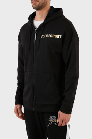 Plein Sport - Plein Sport Pamuklu Regular Fit Fermuarlı Kapüşonlu Erkek Sweat FIPSZ132898 SİYAH (1)