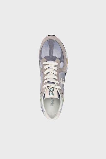 Premiata Baskılı Logolu Hakiki Deri Sneaker Erkek Ayakkabı MASE 6158 MAVİ-GRİ - 5