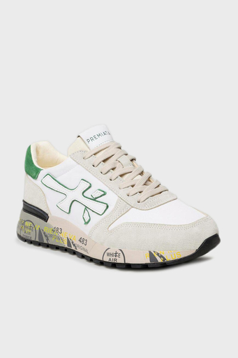 Premiata Baskılı Logolu Hakiki Deri Sneaker Erkek Ayakkabı MICK 6167G BEYAZ-BEJ - 2
