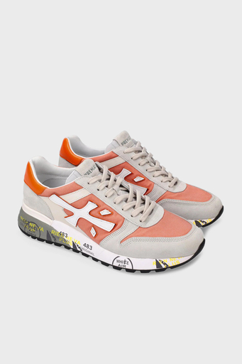 Premiata Baskılı Logolu Hakiki Deri Sneaker Erkek Ayakkabı MICK 6170 GRİ - 3