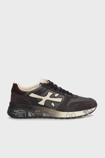 Premiata Logolu Hakiki Deri Karışımlı Sneaker Erkek Ayakkabı MICK 6872 LACİVERT-FÜME - 1