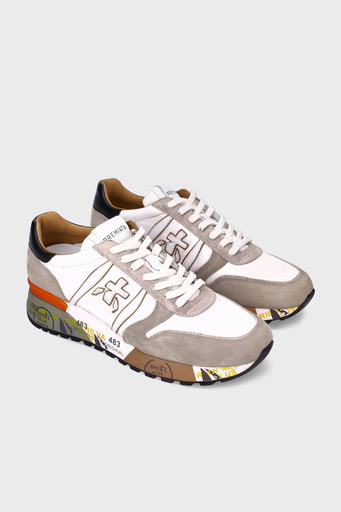 Premiata Logolu Hakiki Deri Sneaker Erkek Ayakkabı LANDER 5678 BEYAZ - 5