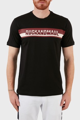 Ruck & Maul - Ruck & Maul Pamuklu Baskılı Bisiklet Yaka Erkek T Shirt RMM030007033 SİYAH