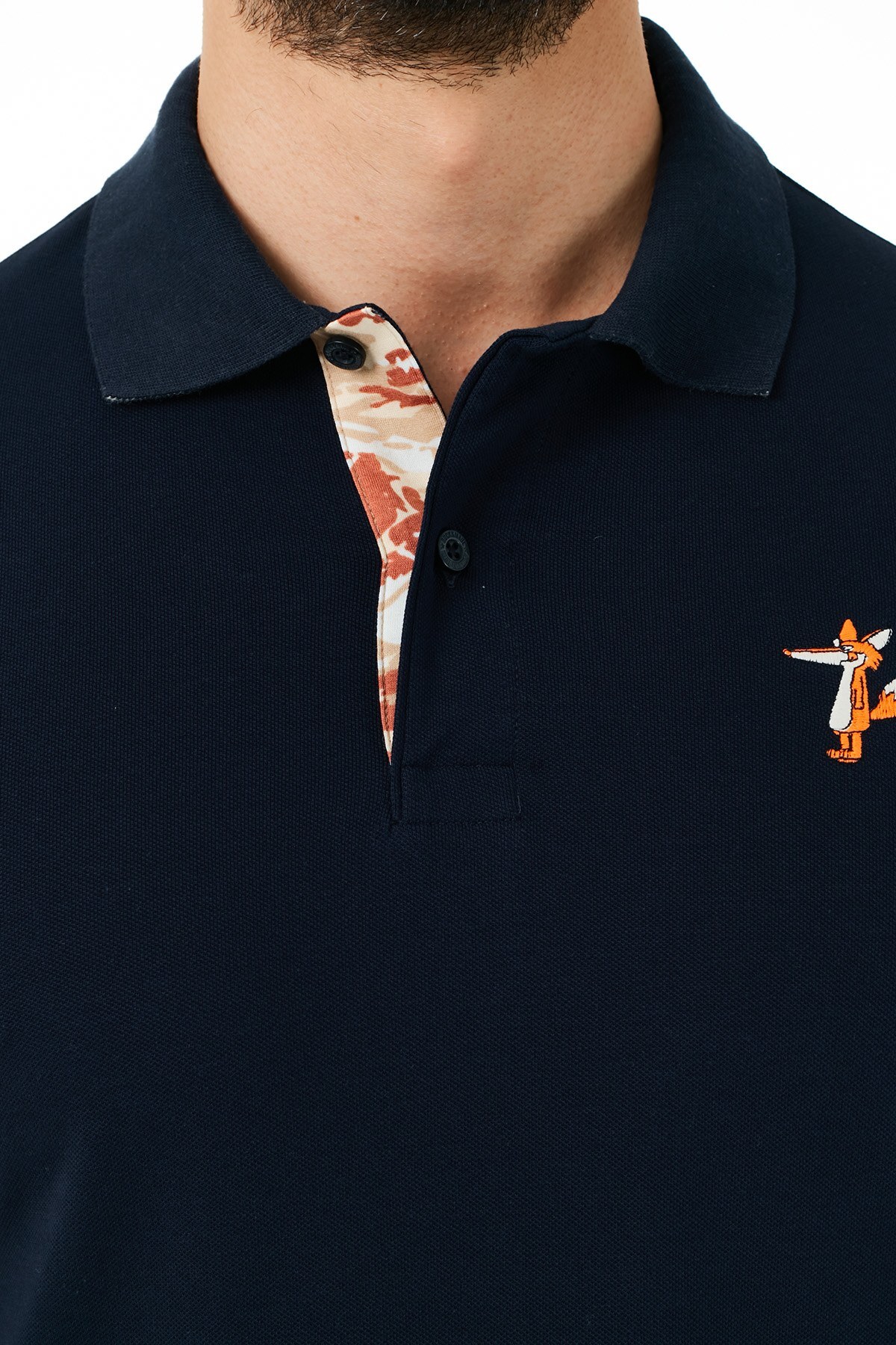 Ruck & Maul Pamuklu Düğmeli T Shirt Erkek Polo RMM01000711 LACİVERT