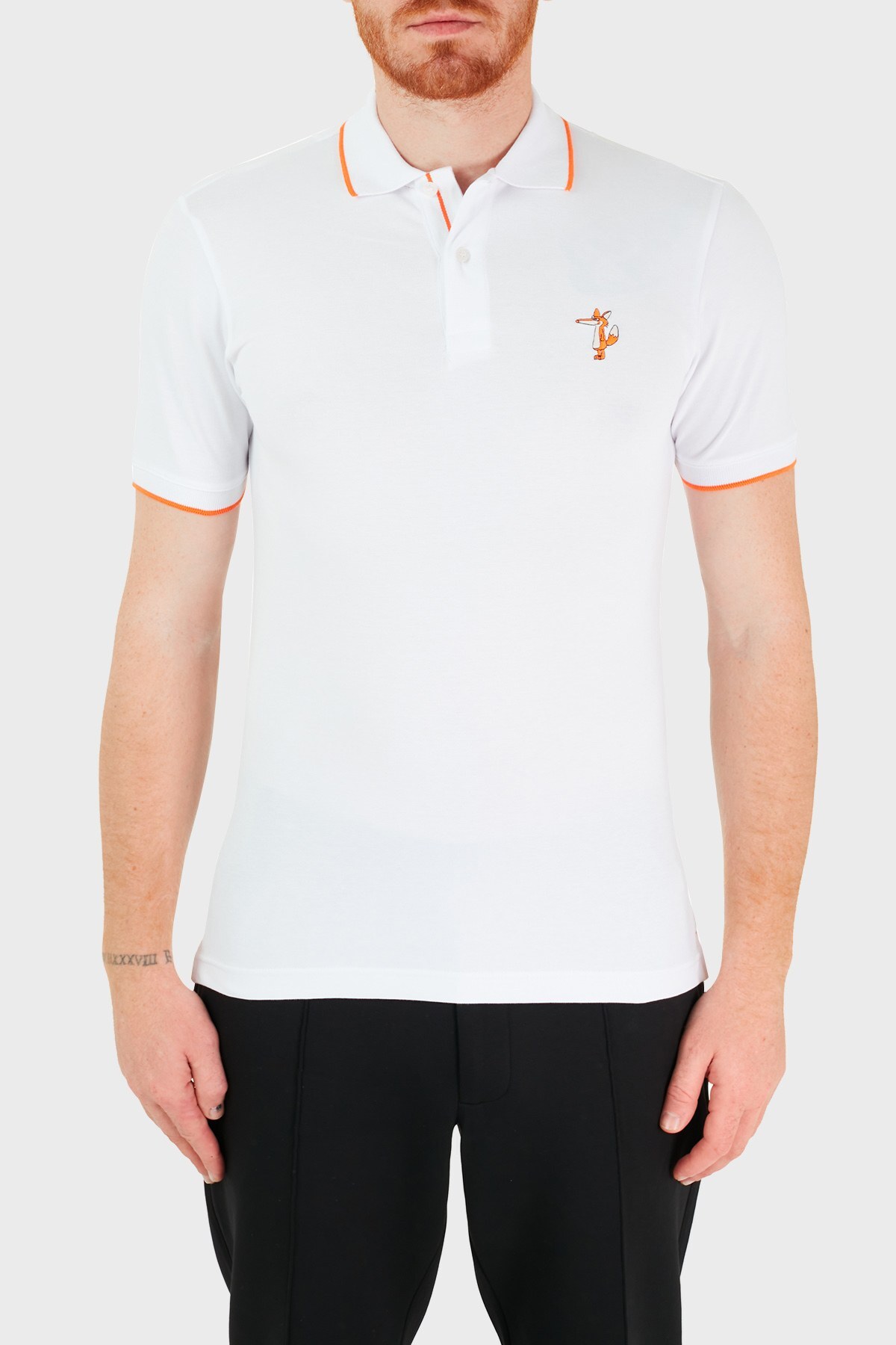 Ruck & Maul Pamuklu Düğmeli T Shirt Erkek Polo RMM01000713 BEYAZ