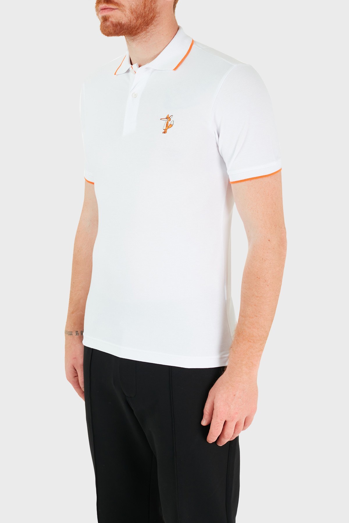 Ruck & Maul Pamuklu Düğmeli T Shirt Erkek Polo RMM01000713 BEYAZ