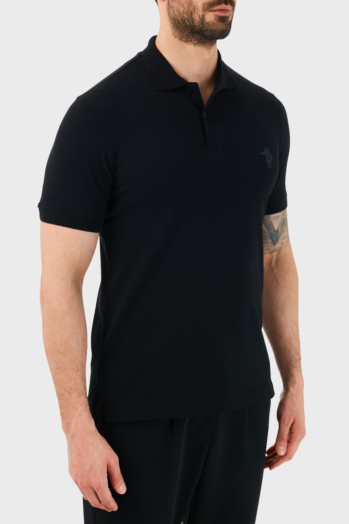 Ruck & Maul Pamuklu Düğmeli T Shirt Erkek Polo RMM01000715 SİYAH