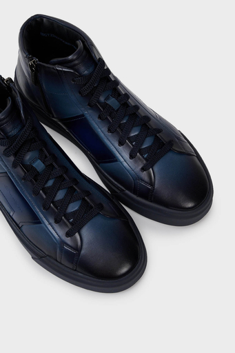 Santoni Fermuarlı Deri Erkek Bot MBGT22025OCNRGONU60 LACİVERT - 3