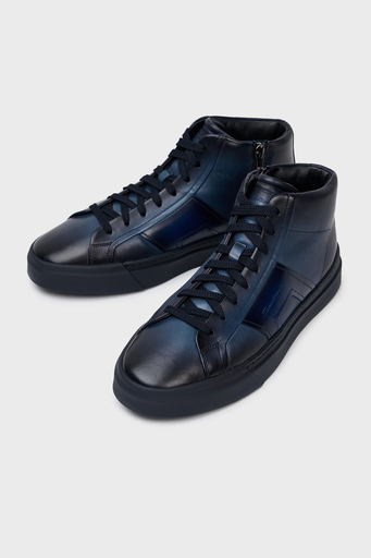 Santoni Fermuarlı Deri Erkek Bot MBGT22025OCNRGONU60 LACİVERT - 5