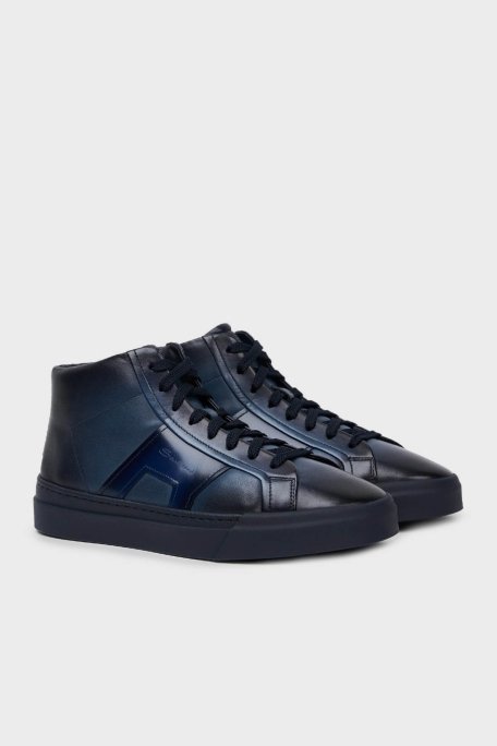 Santoni Fermuarlı Deri Erkek Bot MBGT22025OCNRGONU60 LACİVERT - 2