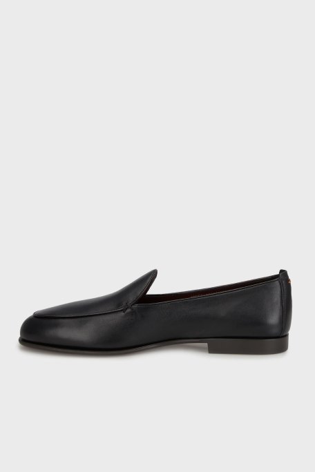 Santoni Hakiki Deri Dikiş Detaylı Loafer Erkek Ayakkabı MGEC19088SMOMMEMN01 SİYAH - 8