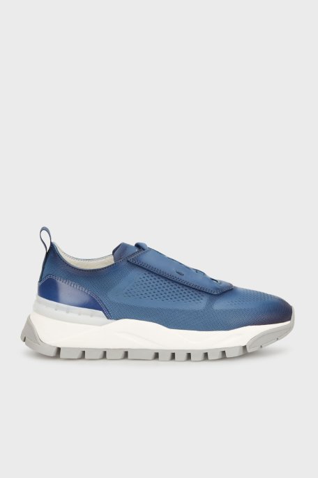 Santoni Hakiki Deri Sneaker Erkek Ayakkabı MBIH21976BINCGLBU86 LACİVERT - 6