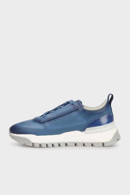 Santoni Hakiki Deri Sneaker Erkek Ayakkabı MBIH21976BINCGLBU86 LACİVERT - 7